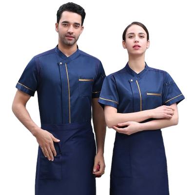 China Custom Wholesale Black Blend Custom Made Men's Coat Jackets Polyester Cotton Hotel Anti-Pilling Chef Uniforms Work Suit Restaurant Chef Uniform for sale