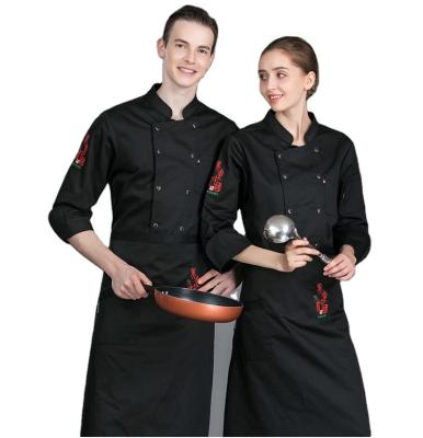 China Anti-Pilling Checkedout Chef Uniform with Three Quarter Sleeves Chef Jackets and Cook Jacket for Hotel and Restaurants for sale