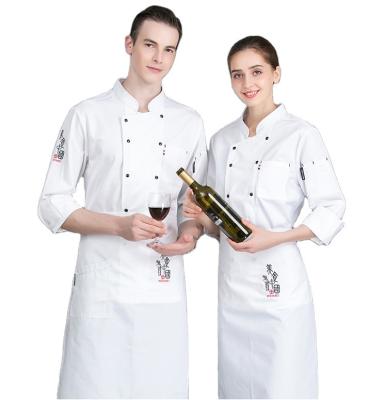 China Anti-Pilling Checkedout Chef Uniform with Three Quarter Sleeves Chef Jackets and Cook Jacket for Hotel and Restaurants for sale