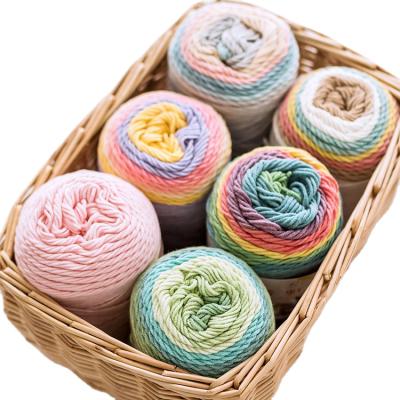 China Anti-pilling BLENDED COLORS CROCHET YARN RAINBOW ACRYLIC COTTON YARNS for sale