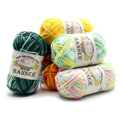 China Anti-pilling Space Dye Milk Cotton 3 Ply Yarn Hand Knitting Acrylic Crocheting Yarn for sale