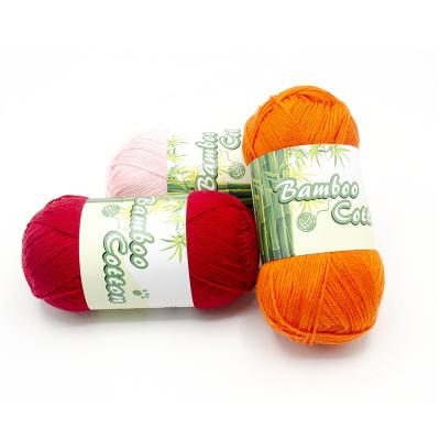 China Sustainable Crochet Knits Mixed To Chat Natural Bamboo Cotton Yarns for sale