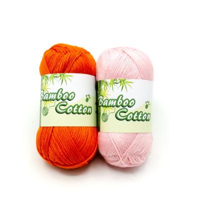 China Sustainable Soft Bamboo Cotton Yarns Crochet 6ply Hand Knitting Yarn for sale