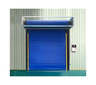 China PVC anti-theft fast temporary automatic fabric high speed cold storage door / high speed freezer door PVC for sale