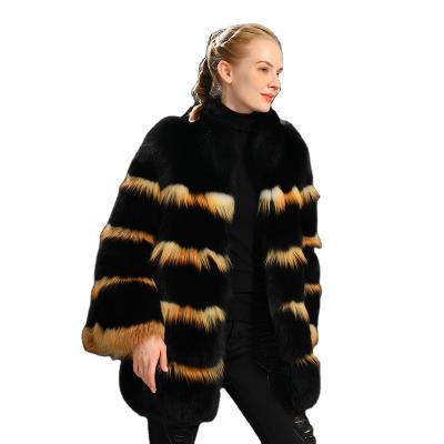 China New Arrival Lady Outwear Classic Fluffy Red Fox Fur Luxury Fashion Winter Breathable Plus Size Women's Coats for sale