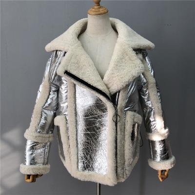 China Factory Wholesale Sheep Fur Waterproof Customized Fashion And Warmth Woman Down Jacket Winter Jacket for sale