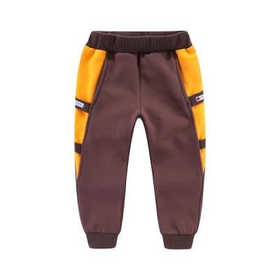 China Anti-wrinkle Kids Boys Fall Winter Children Loose Baby Boy Brown Straight Warm Soft Long Pants for sale