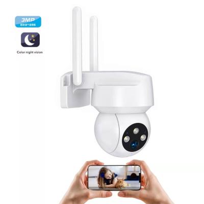 China Cloudedge NIGHT VISION APP IP65 Colorful Wireless Night Vision PTZ WIFI Camera Built-in Siren CCTV IP Camera Detection Waterproof/Motion for sale