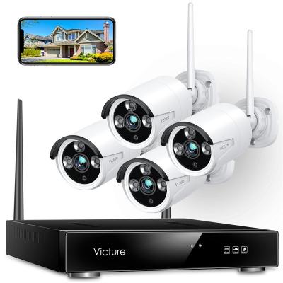 China Victure 2MP 8CH NIGHT VISION Security Camera System for Home and Business 4pcs Wired Outdoor Indoor IP Cameras with Night Vision NVR Kit for sale