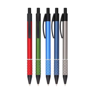 China Office Customized School Ball Pen Advertising Diamond Grip Balancing Metal Aluminum Ballpoint Pens for sale