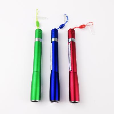 China Pen Advertising Promotional Customized Short Flat Printed Banner Flag Pens With LED Light And String for sale