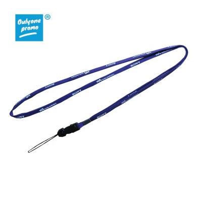 China Promotional Gift Round Thin Polyester Lanyards With Phone String Holder for sale