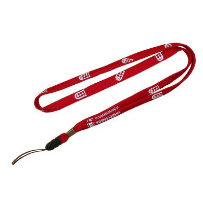 China Brand Promotional Gift Low Cost 1.2 Cm Logo Printed Polyester Lanyards With Phone Attachment And Metal Clip for sale