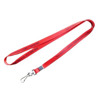 China Promotional Gift Custom Logo Printed 1 Cm Width Durable Silk Printing Nylon Lanyard With Crimp And Swivel Clip for sale