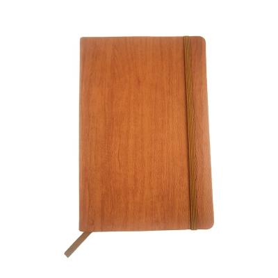 China Custom printed logo PU leather journals wooden PU debossed notebooks with ribbon for premium for sale