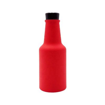 China Viable promotional wholesales single walled aluminum 350ml beer bottle shaped drink water bottles with wood lid top for sale