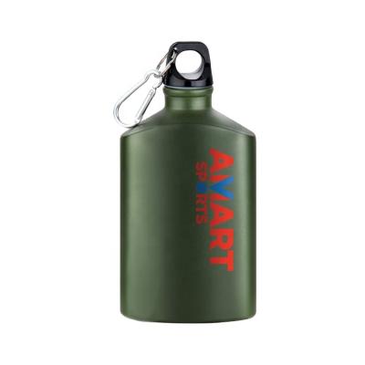 China Viable Outdoor Camping Aluminum Water Bottles 600ml Sports Aluminum Pole Flattened Kettles for sale