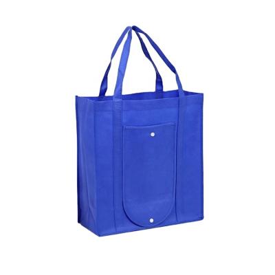 China Custom Recyclable Portable Non Woven Folding Grocery Tote Bags For Promotions for sale