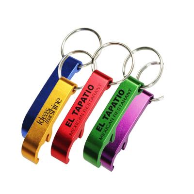 China Viable Promotional Multi Functional Beer Bottle Opener Aluminum Can Opener Pocket Key Chain With Customize Printed LOGO for sale