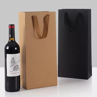 China Wein-Flaschen-Taschen der Cmyk-Drucksache-Fördermaschinen-Taschen-11*35*9cm Kraftpapier zu verkaufen