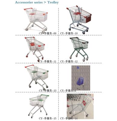 China Folding Shopping Trolley ,  Metal Shopping Cart Logistics Trolley for sale