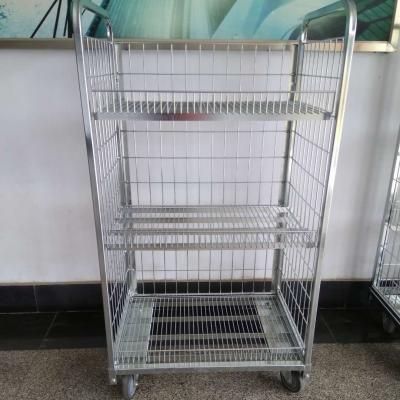 China Vegetable Logistics Trolley Promotion Rack Powder Coated Surface Treatment for sale