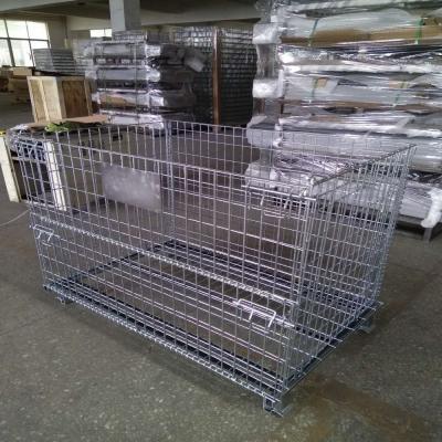 China Warehouse Metal Storage Cage Wire Mesh Gitterbox Pallet Rack 500kg Capacity for sale