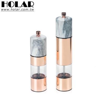 China [Holar] NEW Premium Viable Manual Pepper Mill with Rose Gold Marble Design for sale