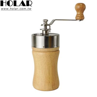 China [Holar] NEW Portable Taiwan Made Hand Coffee Grinder Wooden Grinder with Portable Crank for sale