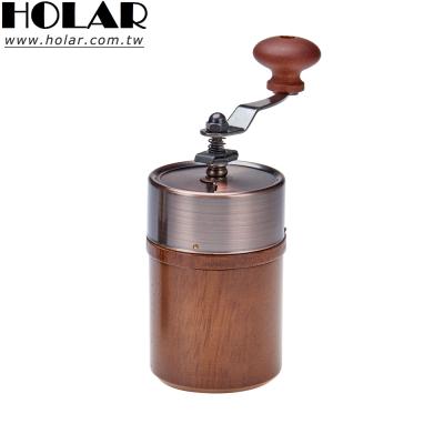 China Household [Holar] Taiwan Made Wooden Manual Coffee Bean Grinder With Hand Crank for sale