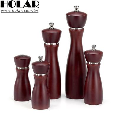 China [Holar] Sustainable Taiwan made manual wooden salt and pepper mills with stainless steel for sale