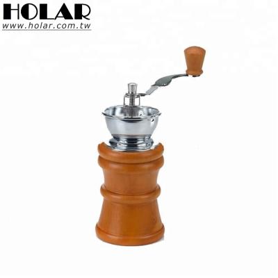 China [Holar] Modern Taiwan Made Manual Wooden Coffee Bean Grinder Mill with Large Capacity for sale