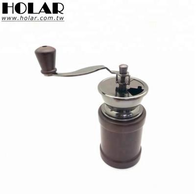 China [Holar] Modern Taiwan made manual coffee grinder with rubber wood and ceramic grinder for sale