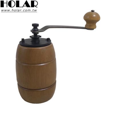 China Household [Holar] Taiwan made conical manual coffee grinder with rubber wood for sale