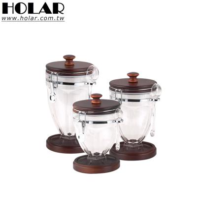 China [Holar] Sustainable Taiwan Made Trophy Design Canister Wooden Lid For Food Spice Storage for sale