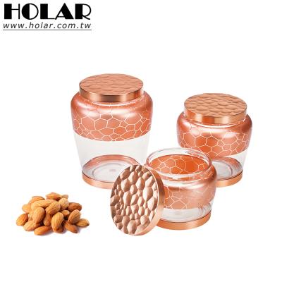 China The minimalist [Holar] Rose Gold Silver Airtight Canister made by Taiwan set for food storage for sale