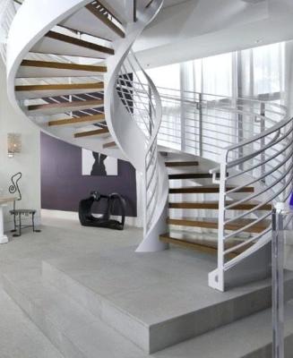 China Modern Modern Indoor Prefab Stairs Customized Curved Metal Stairs for sale