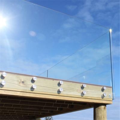 China Modern Low Cost Balcony Guard Railing System Glass Fix Fitting Modern Handrailing Stainless Steel Balustrade Glass DBM Tempered Glass for sale