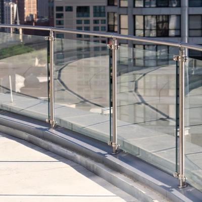 China Asian floor concrete balustrade laminated glass baluster aluminum railing for sale for sale