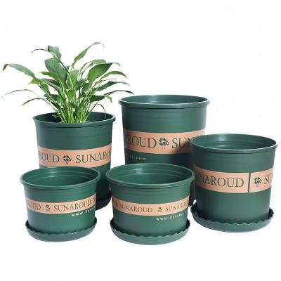 China CheapGallon Size Green Flower Pastoral Plastic Flower Pot Manufacturer Garden Pot Factory For Indoor Garden Plastic Flower Pot for sale