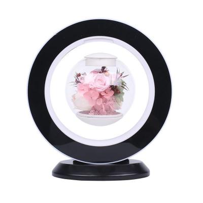 China Simulation Drop Shipping Floating Flower Ball Flower Pot Eternal Magnetic Box Eternal Hanging Creative Gift For Girlfriend for sale