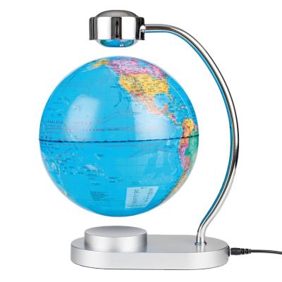 China Latest Arrival Customized Amazon Opens For Office Business Gift World Map Rotating Globe C Shape Magnetic Levitation Globe for sale