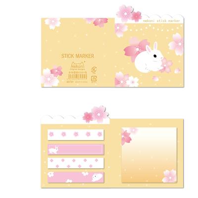 China Hot Selling Nekoni Self-stick Memo Pads Sticky Notes Pad Aesthetic Cute Kawaii Self-stick Note Memo Pad Notepad Animal Index Paper Notepads for sale