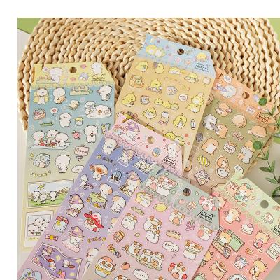 China Cute Adhesive PVC Sticker Nekoni Sticker Diary Decorative Animal Sheep Chickens Chickens Gilding Decal Diary DIY Planner Stickers for sale