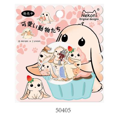 China Nekoni Decorative Sticker Stick 3D Sticker Package Animal Kawaii 3D Decorative Decals Adhesive Decals For Vinyl 3D Crystal PVC Puffy Stickers for sale