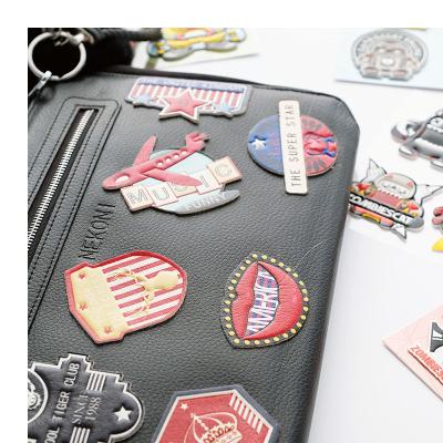 China Decorative Sticker Nekoni PVC Leather Stickers Bag 3D Jeans Stickers Puffy Decorative Decals Adhesive Decals For Shoes Stickers Jeans for sale