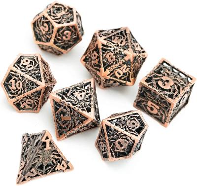 China Board Games Wholesale D4 D6 D8 D10 D12 D20 D% 7 PC Set Metal Dnd Game Polyhedral Dies for sale