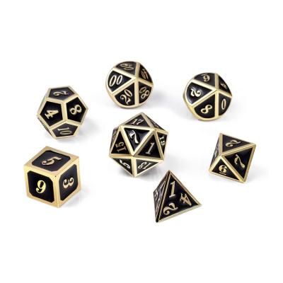 China Board Games Metal Polyhedrol Carve Set For Role Playing Game Dungeons And Dragons D&D for sale