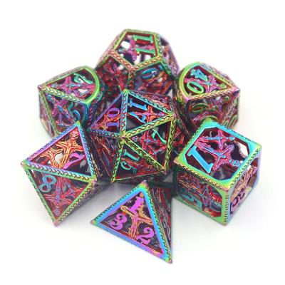 China High Quality DND Games Metal Dies DND RPG Game Brass Hollow Dies 7Pcs Set For Dungeons And Dragons RPG MTG Table Games for sale