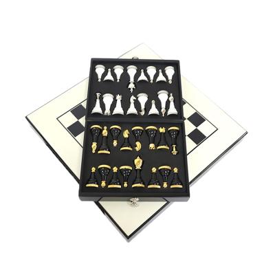 China Modern International Foldable Metal Chess Accessories Chess Style Material Chess Pieces 32 Pieces for sale